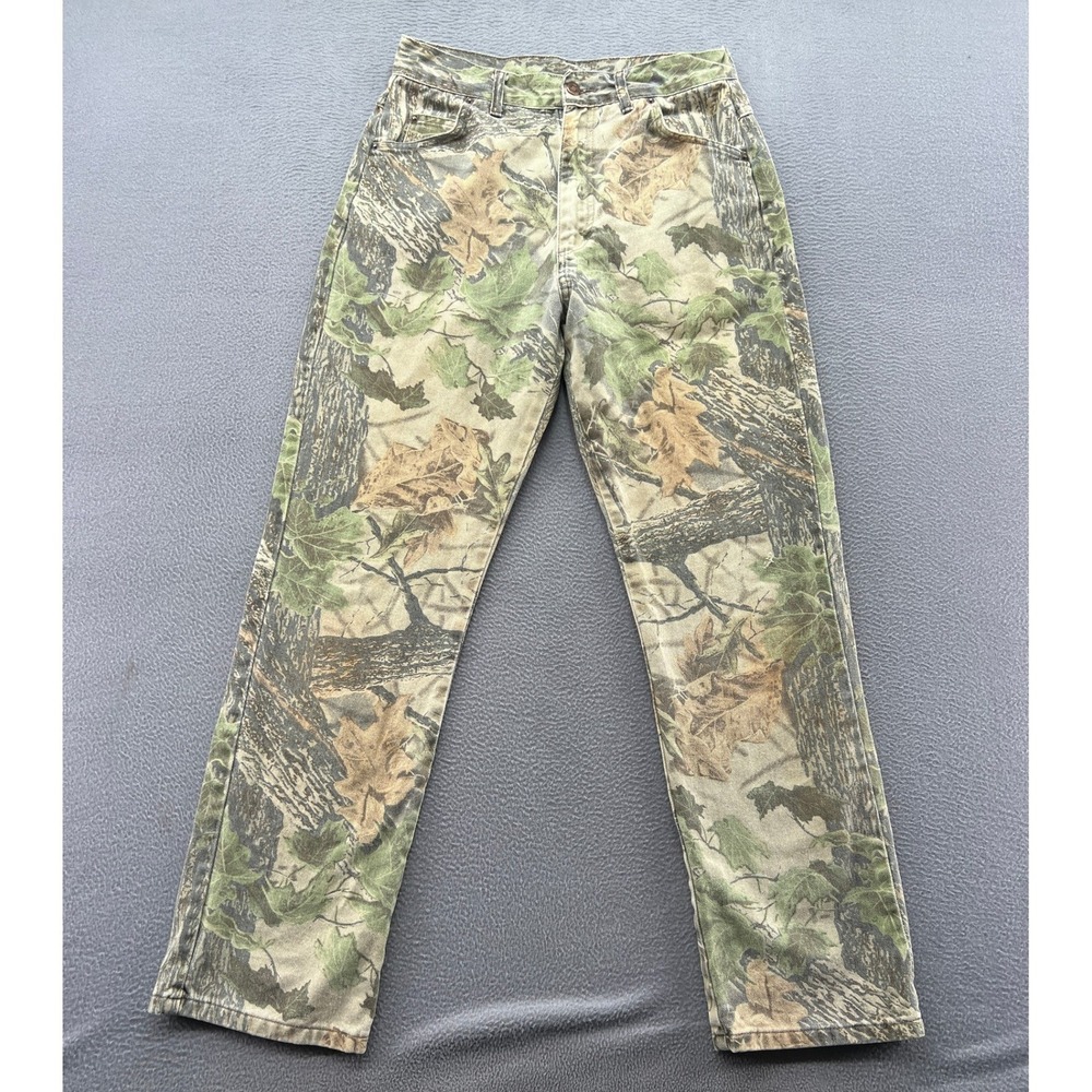 VTG Duxbak Camo Jeans Pants Mens 30x31 Real Tree Camouflage Straight Leg